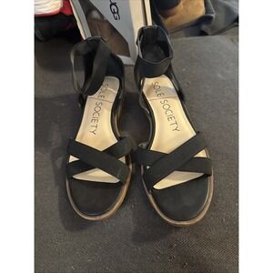 Sole‎ Society Elastic Strap Shoes Women's Size 8.5 Black